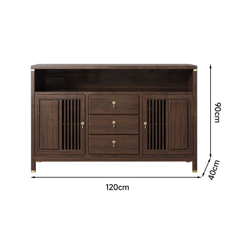 New Chinese style solid wood ebony multifunctional sideboard