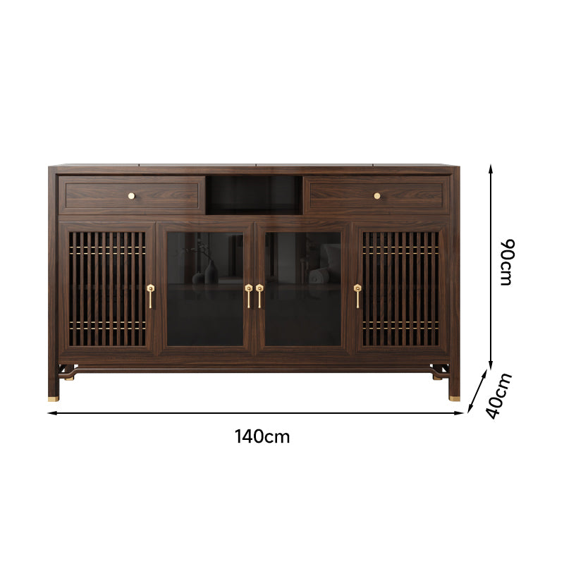 New Chinese style solid wood ebony multifunctional sideboard