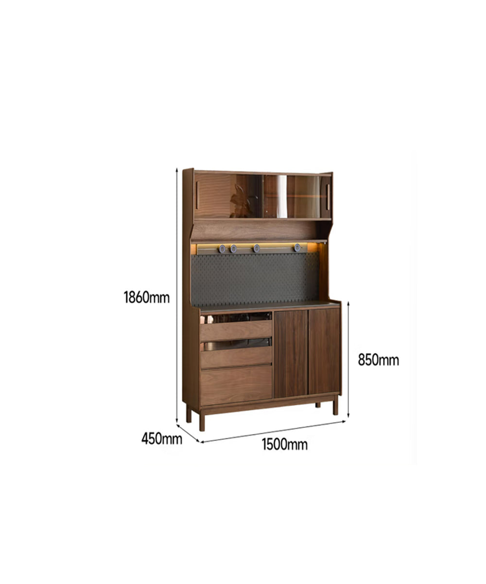 Solid North American black walnut multifunctional dining cabinet