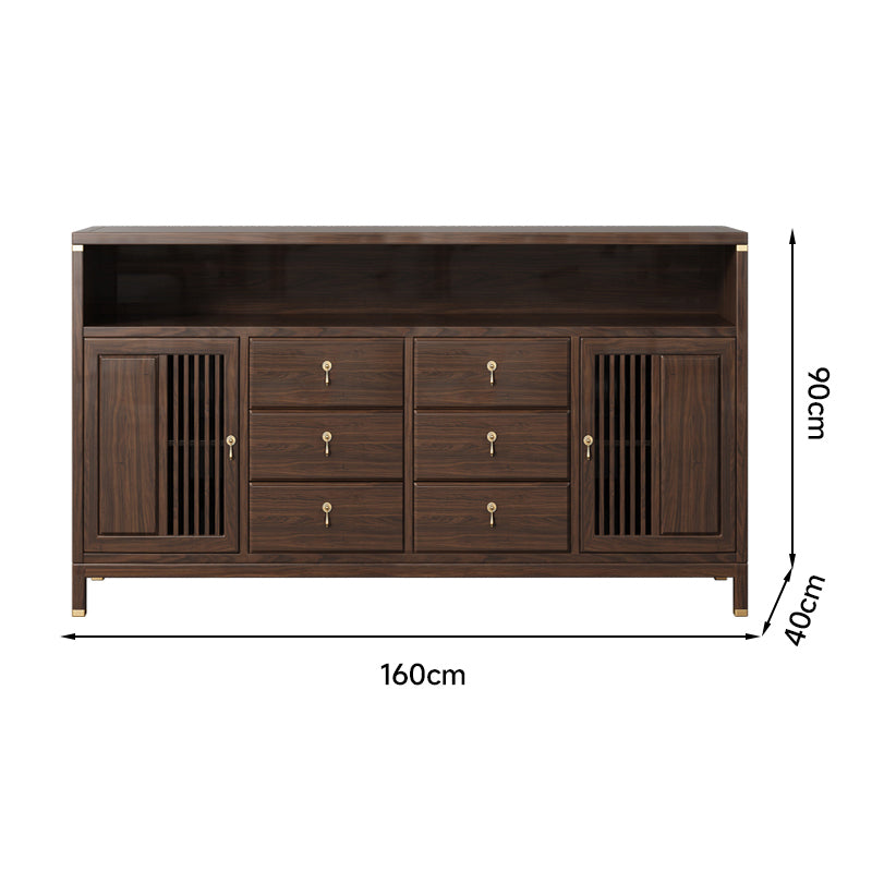 New Chinese style solid wood ebony multifunctional sideboard