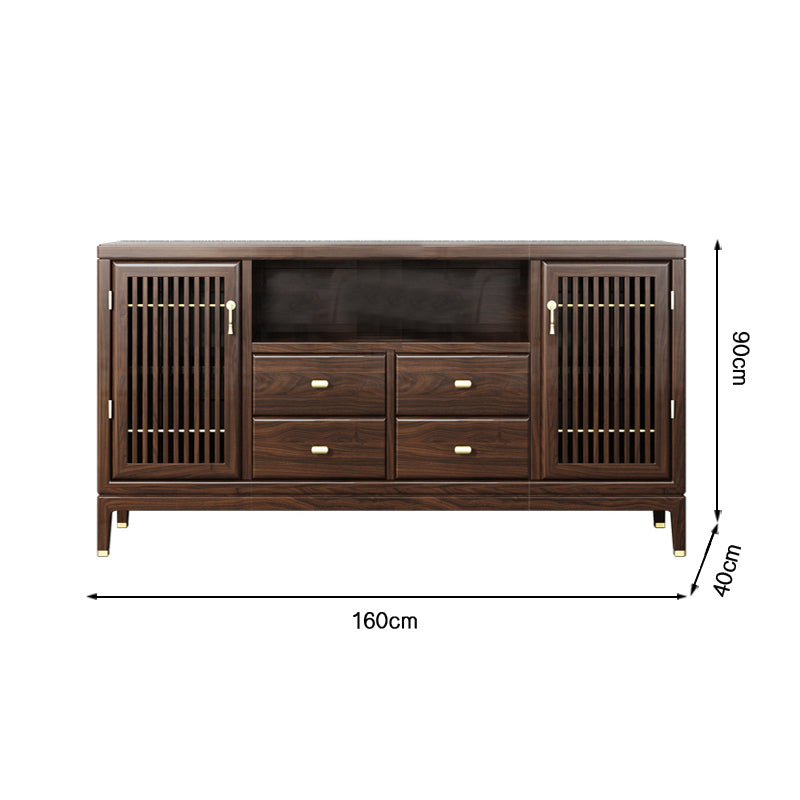 New Chinese style solid wood ebony multifunctional sideboard
