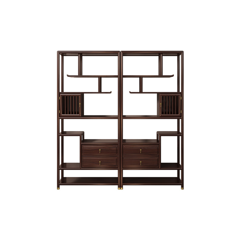 "Solid Wood Ebony Multi-functional Tea Display Cabinet"