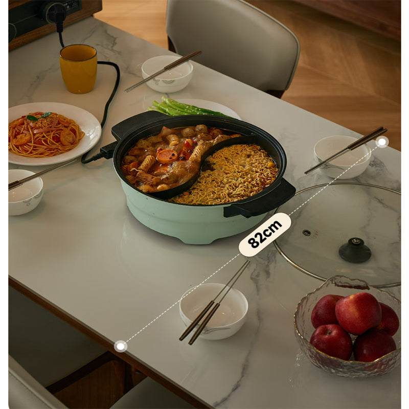Household retractable solid wood integrated island dining table