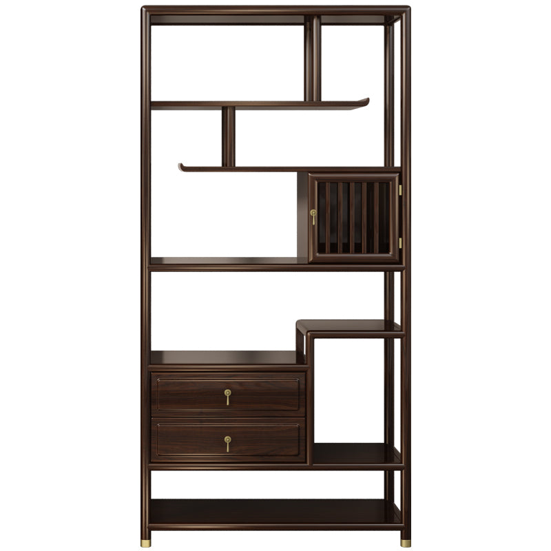 "Solid Wood Ebony Multi-functional Tea Display Cabinet"