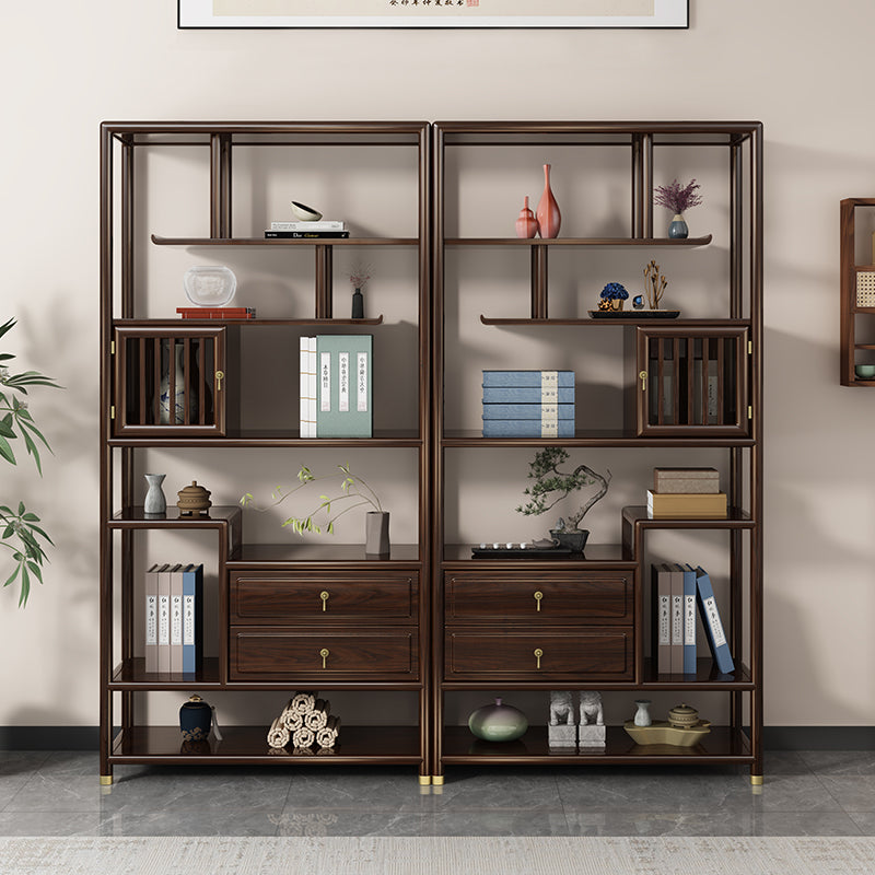 "Solid Wood Ebony Multi-functional Tea Display Cabinet"