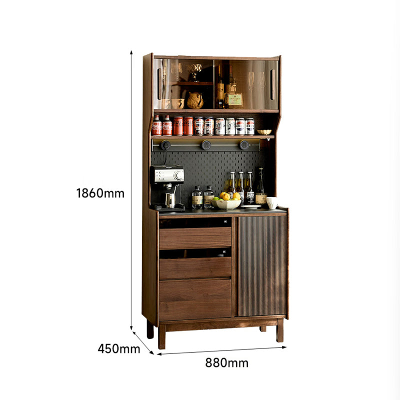 Solid North American black walnut multifunctional dining cabinet