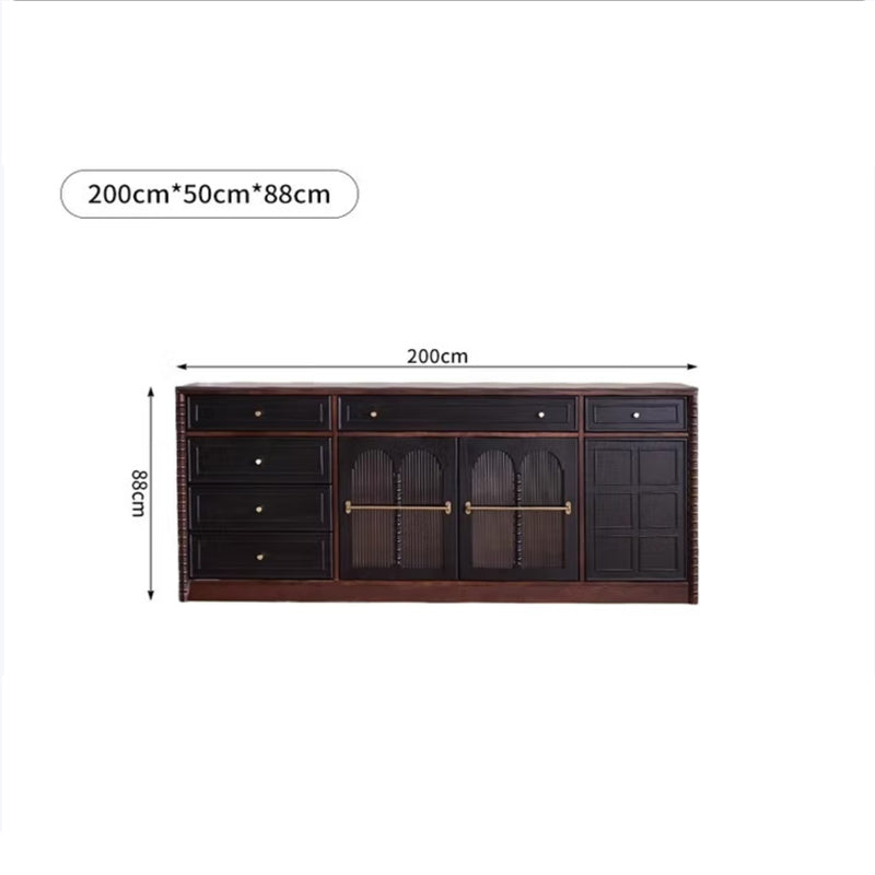 French retro solid wood sideboard