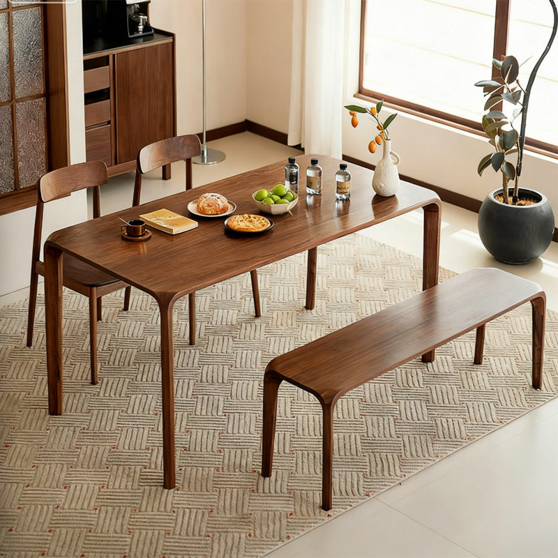 Mortise and tenon structure North American black walnut solid wood dining table and chairs