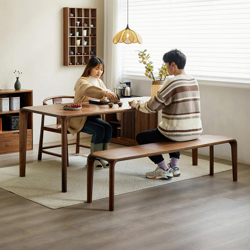 Mortise and tenon structure North American black walnut solid wood dining table and chairs