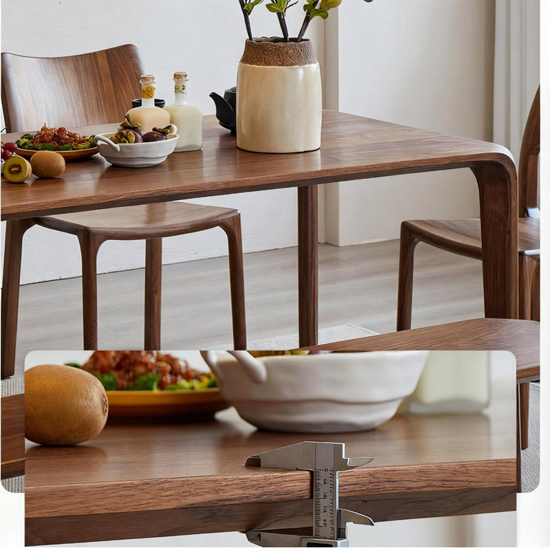 Mortise and tenon structure North American black walnut solid wood dining table and chairs