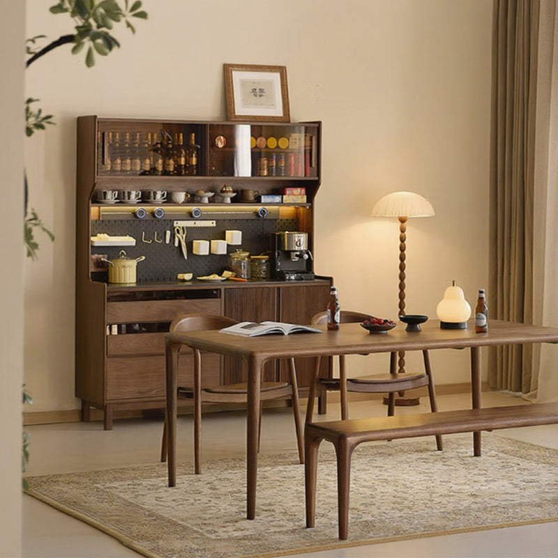 Solid North American black walnut multifunctional dining cabinet