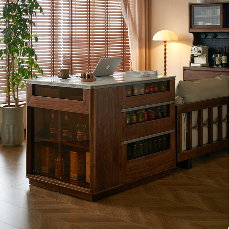 Black walnut solid wood bar