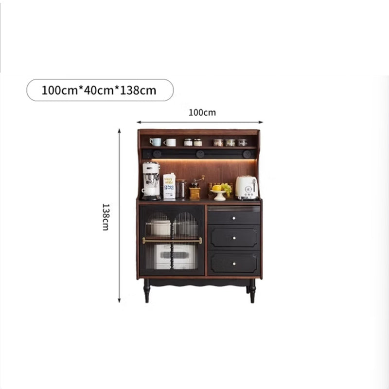 French solid wood retro sideboard