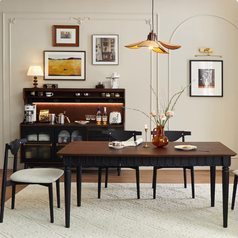 French solid wood retro sideboard