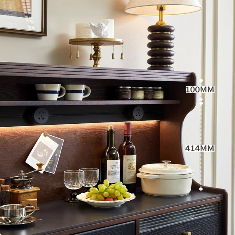 French solid wood retro sideboard