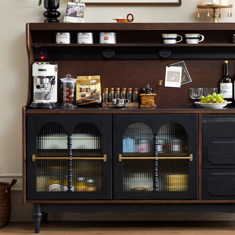 French solid wood retro sideboard