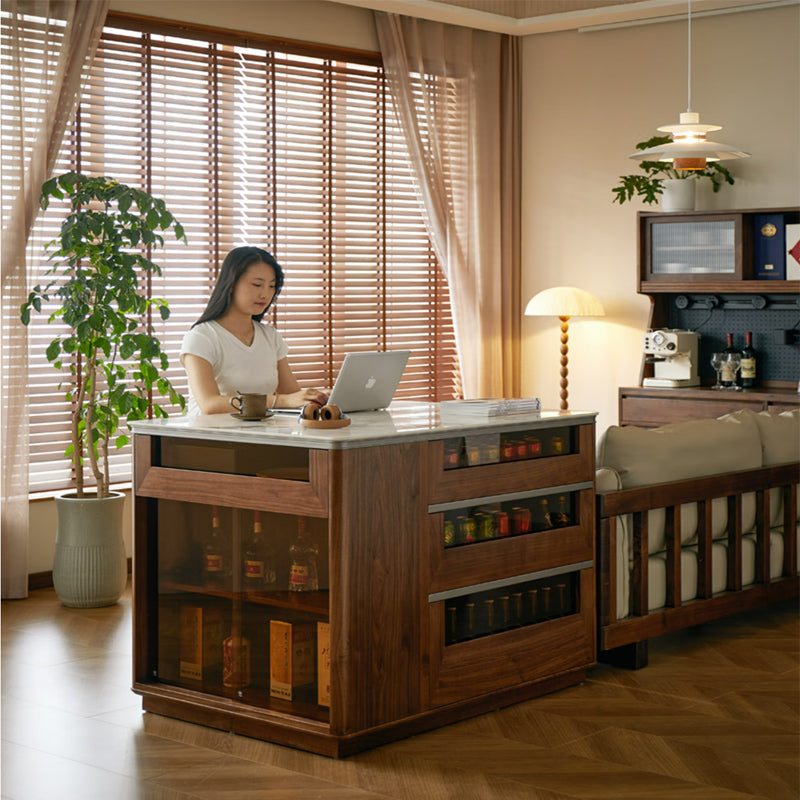 Black walnut solid wood bar