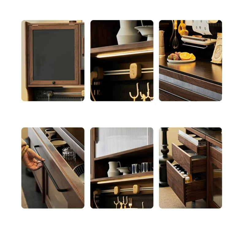 North American black walnut sideboard solid wood multifunctional tea cabinet