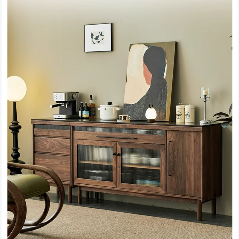 North American black walnut sideboard solid wood multifunctional tea cabinet