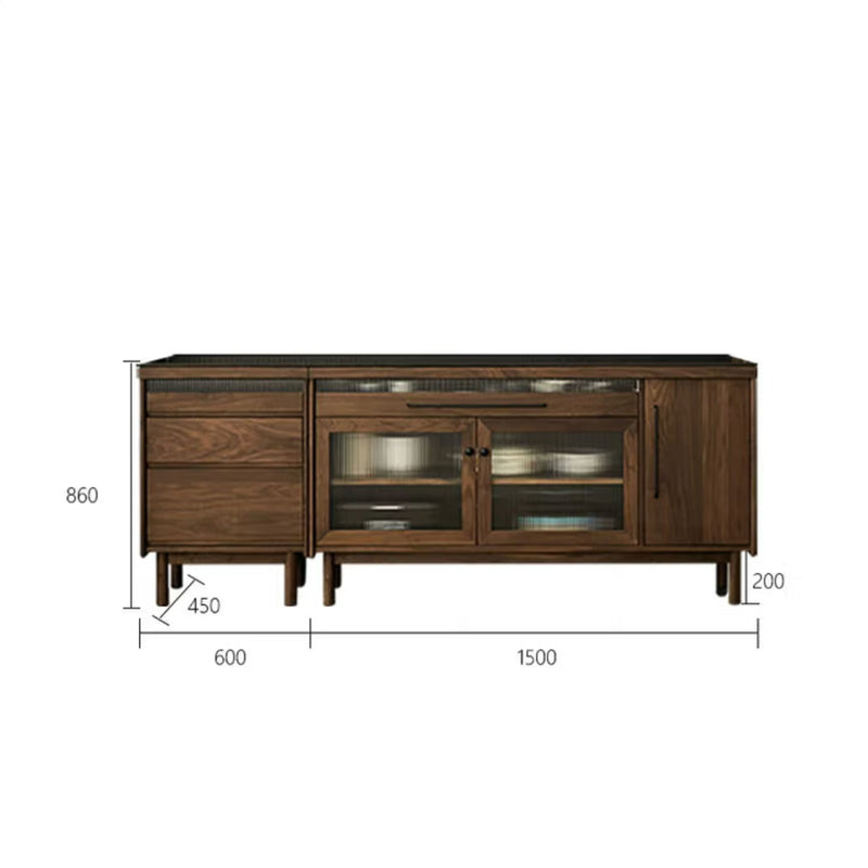 North American black walnut sideboard solid wood multifunctional tea cabinet