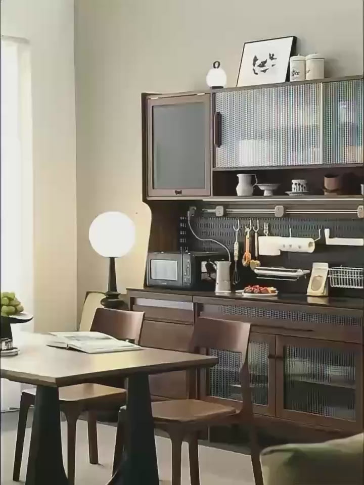 North American black walnut sideboard solid wood multifunctional tea cabinet